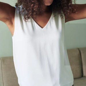 Quince Washable Stretsh SIlk Tank XL White